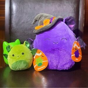 Squishmallows Blas and Rosemary halloween bats BNWT and egg
